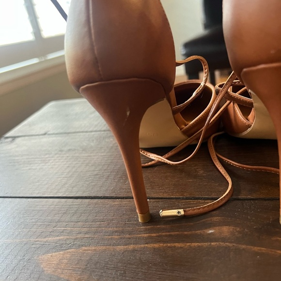 Lulus Brown Marie Chestnut Lace Up Strappy High Heel Size 7.5 - Picture 5 of 7